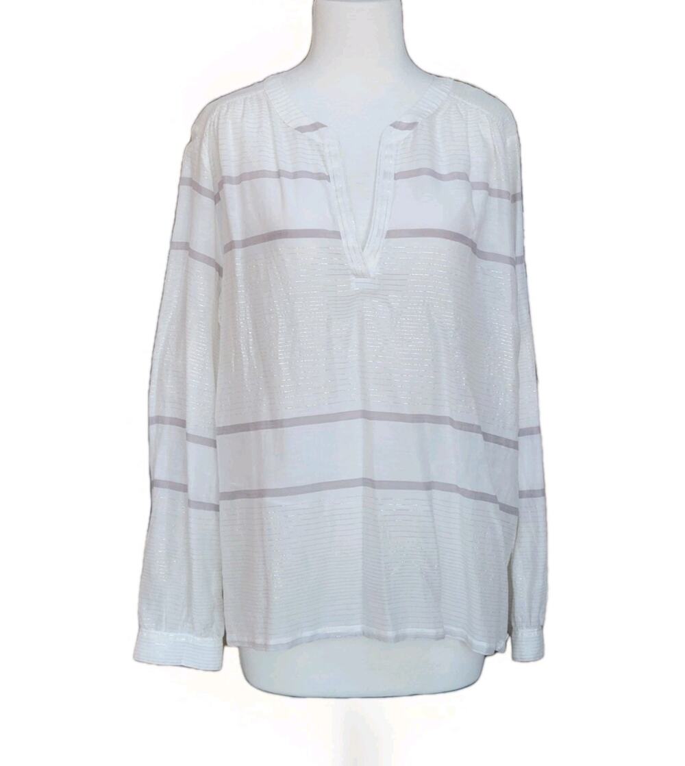 LOFT Striped Tunic Women's Sz L Cotton